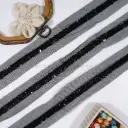 Fancy Metallic Yarn Lace Detailed with Sequence & Glass Beads