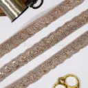 Scallop Border Glass Beads & Sequence Fancy Metallic Yarn Lace
