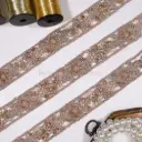 Geometric Design Fancy Metallic Yarn Sequence & Glass Beads Lace