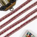 Gold Metallic Yarn Fancy Lace Ornate with Glass Beads, Sequence & Pearl