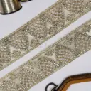 Decorative Pearl & Stones Embellishment Fancy Metallic Yarn Lace