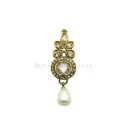 Tiered Oval Cascading Petal Meenakari Button with Rhinestone 