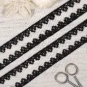 Geometric Floral Design Side Border Shuttle Lace