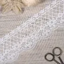 Geometric Design Scallop Border Shuttle Lace