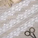 Geometric Floral Pattern Side Border Shuttle Lace