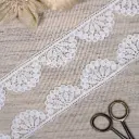 One Side Border Scallop Edge Shuttle Lace