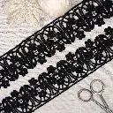 Geometric Floral Design Side Border Shuttle Lace