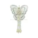 3D Organza Butterfly Tassel with Sequence Border & Pearl Beads Hanging