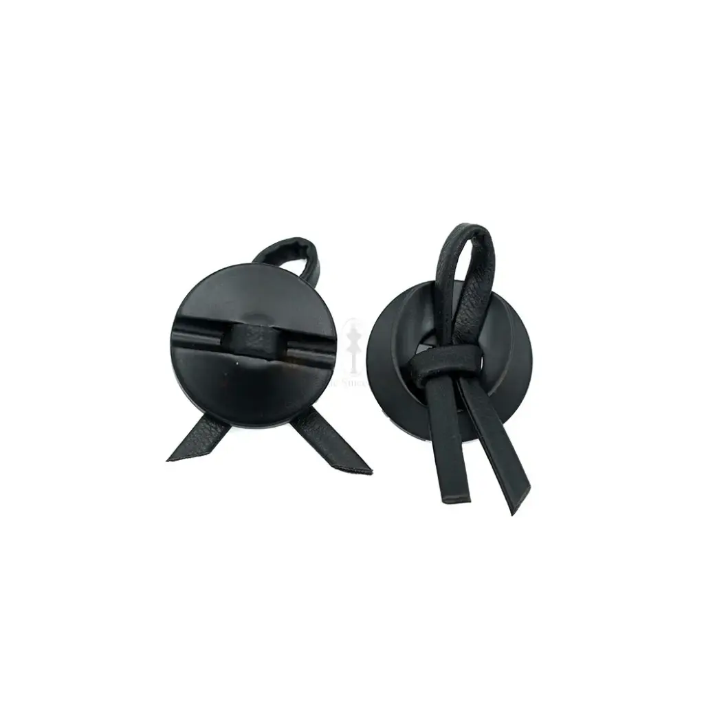 Smooth Concave Round Base Leather Knot Button