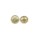 Ornate, Embossed Medallion Design with Intricate Scrollwork Metal Suiting Button