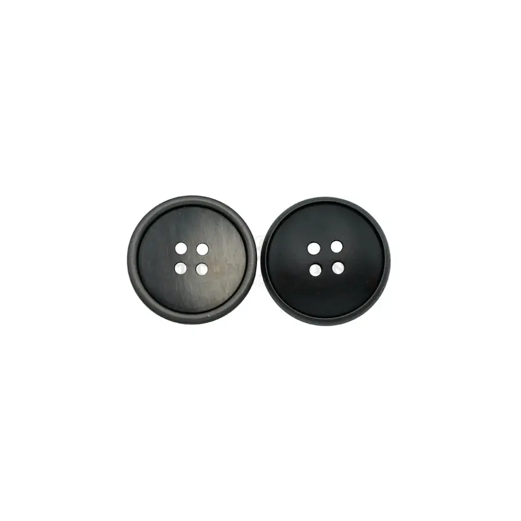 Gunshot Black Plated Raised Brass Rim with Fade Textured Surface 4-Hole Suiting Button