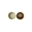 Light Gold Plated Raised Brass Rim with Fade Textured Surface 4-Hole Suiting Button