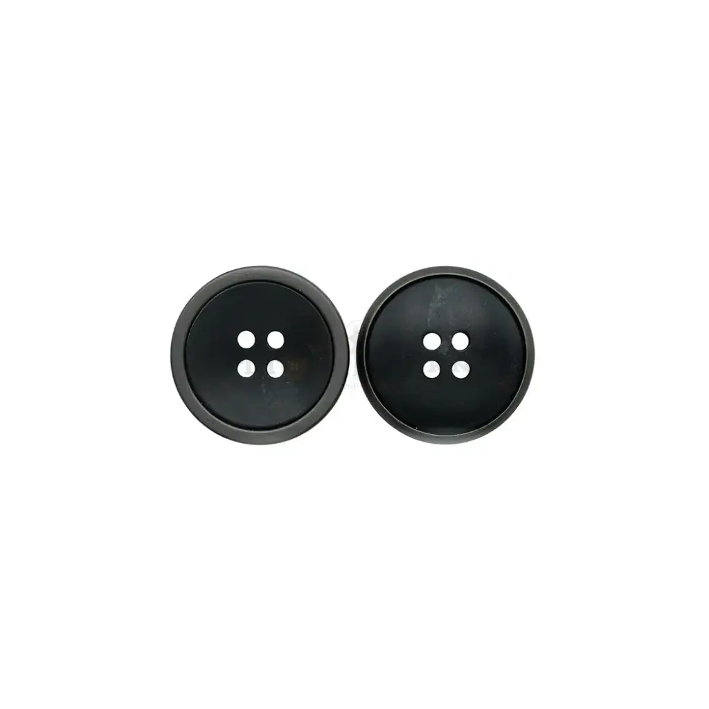 Gunshot Black Plated Brass Rim Marble Textured 4-Hole Suiting Button