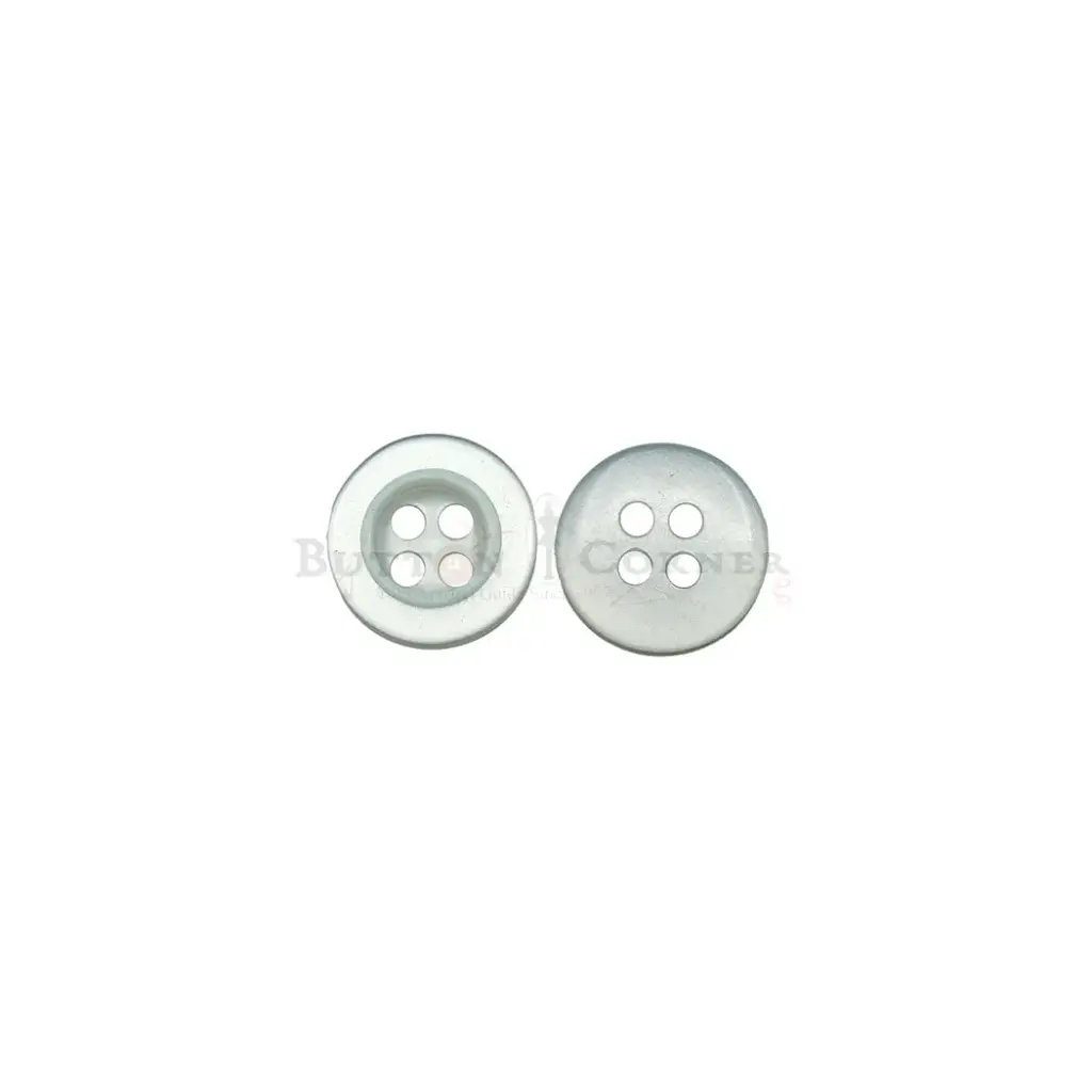 4-Hole Concave Centre with Inner Rim & Raised Border Shirt Button