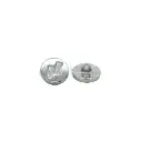 Flat Surface Round Shape Shank Button with Decorative Dual Gemstones