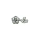 Flower Design with Pearl & Rhinestone Embellishment Fancy Shank Button
