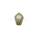Light Tea Gold Plated Irregular Shape Fancy Rhinestones Embellished Meenakaari Button 