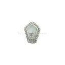 Nontoxic White Plated Irregular Shape Fancy Rhinestones Embellished Meenakaari Button