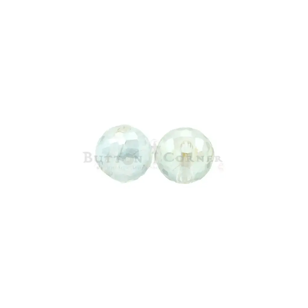 Faceted Crystal Glass Loose Spacer Button