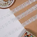 Decorative Sequence Embellished Shuttle Lace with Organza Accent