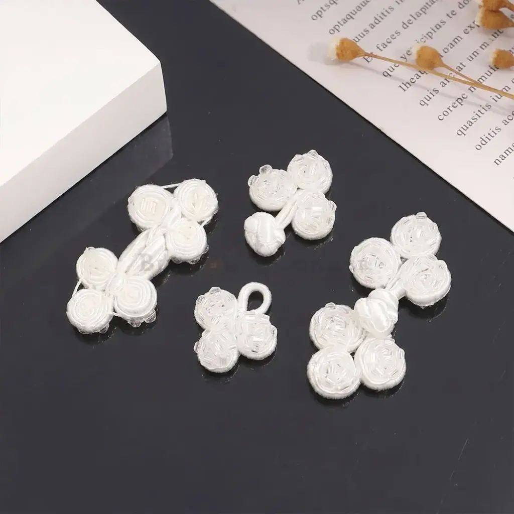 Fancy Glass Beads Embellishment Hand-Crafted Toggle Button