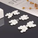 Decorative Butterfly Design Embellished with Pearl Accent Hand-Crafted Button