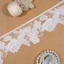 Scallop Border with Floral Pattern Shuttle Lace