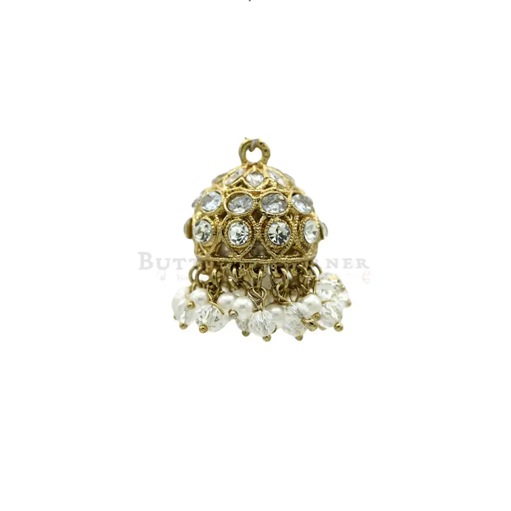 Glass Beads & Pearl Dangles Embellished with Rhinestones Fancy Menakaar Hanging