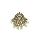 Pearl Dangles Meenakari Hanging Button Embellished with Decorative Rhinestones