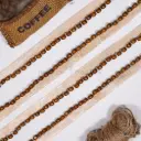 Fancy Walnut Brown Wooden Pearl with Crystal White Glass Beads Hanging Lace
