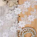 Blossom Design Shuttle Lace with Pearl Embellishment