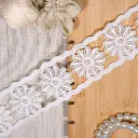 Shuttle Joined Lace with Pearl Embellishment