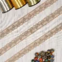 Fancy Metallic Yarn Floral Pattern Organza Lace