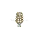 Decorative Leaf Design Fancy Kundan Button Embellished with Rhinestones