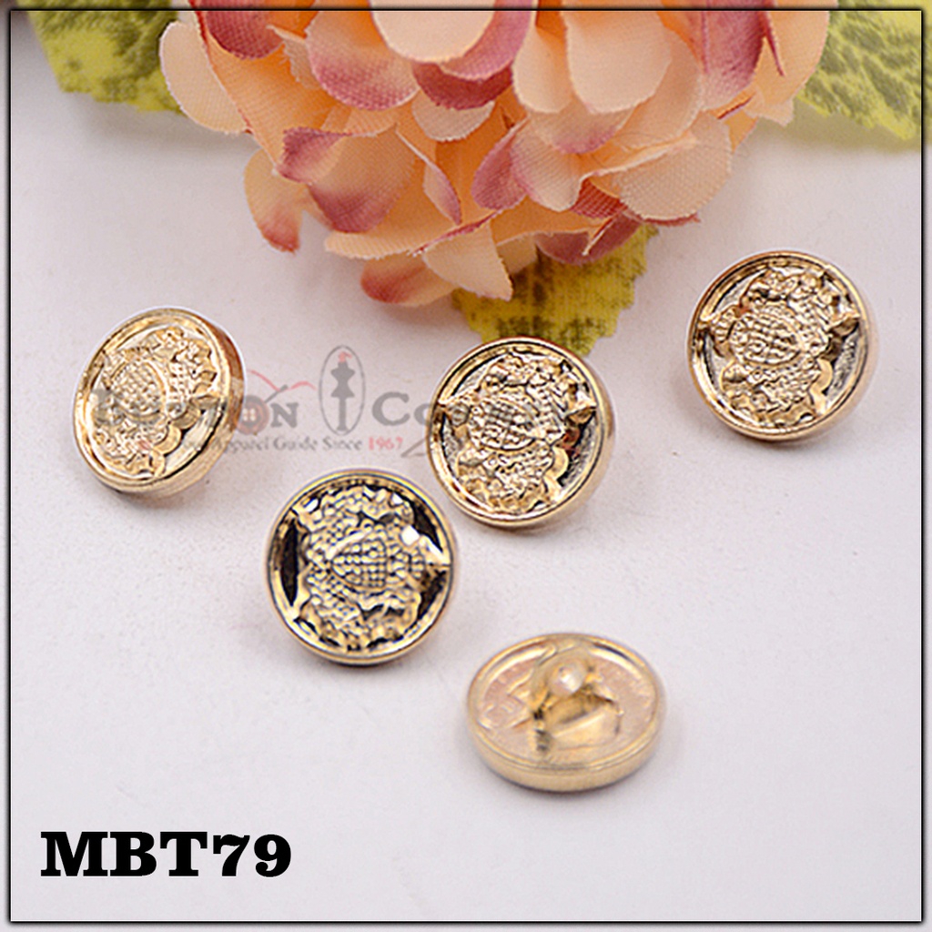 British Crown Metal Shirt Button