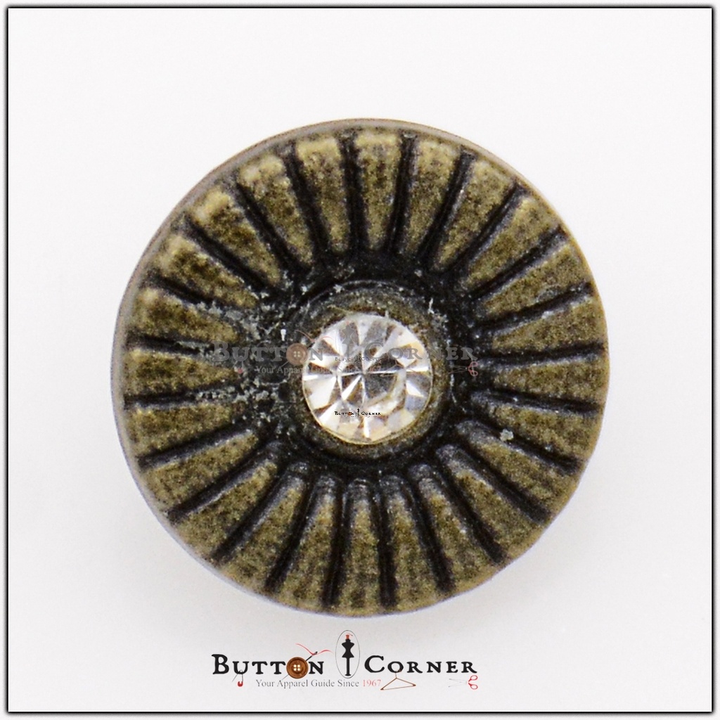 Flower Stone Metal Shirt Button