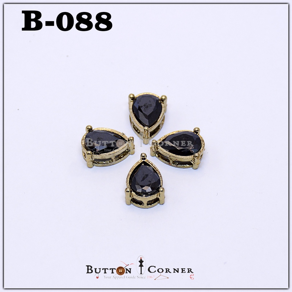 Fancy Drop Shape Kundan Button