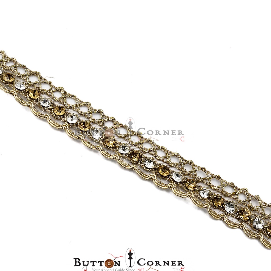Fancy Metallic Yarn Stone Lace