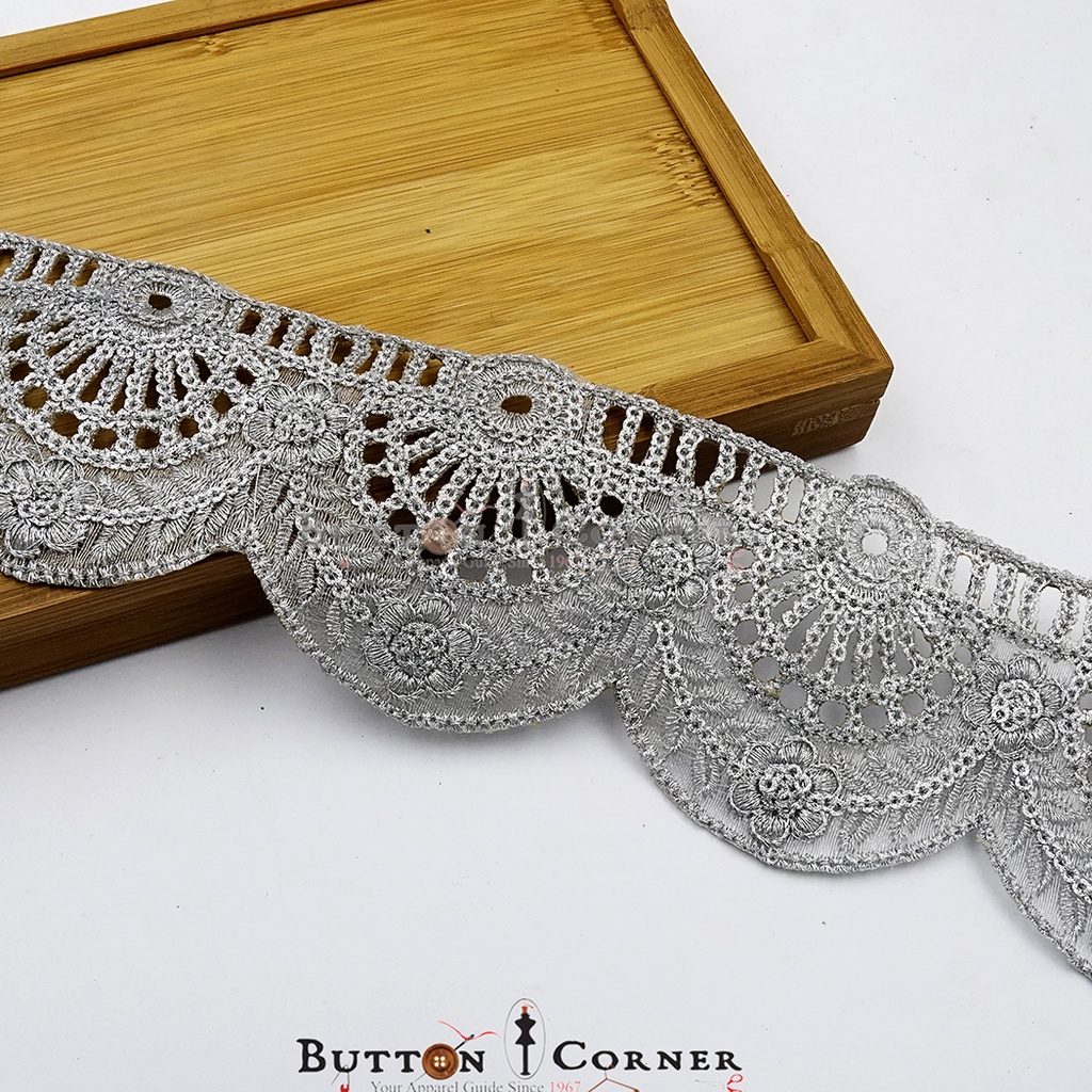 Fancy Metallic Yarn Lace