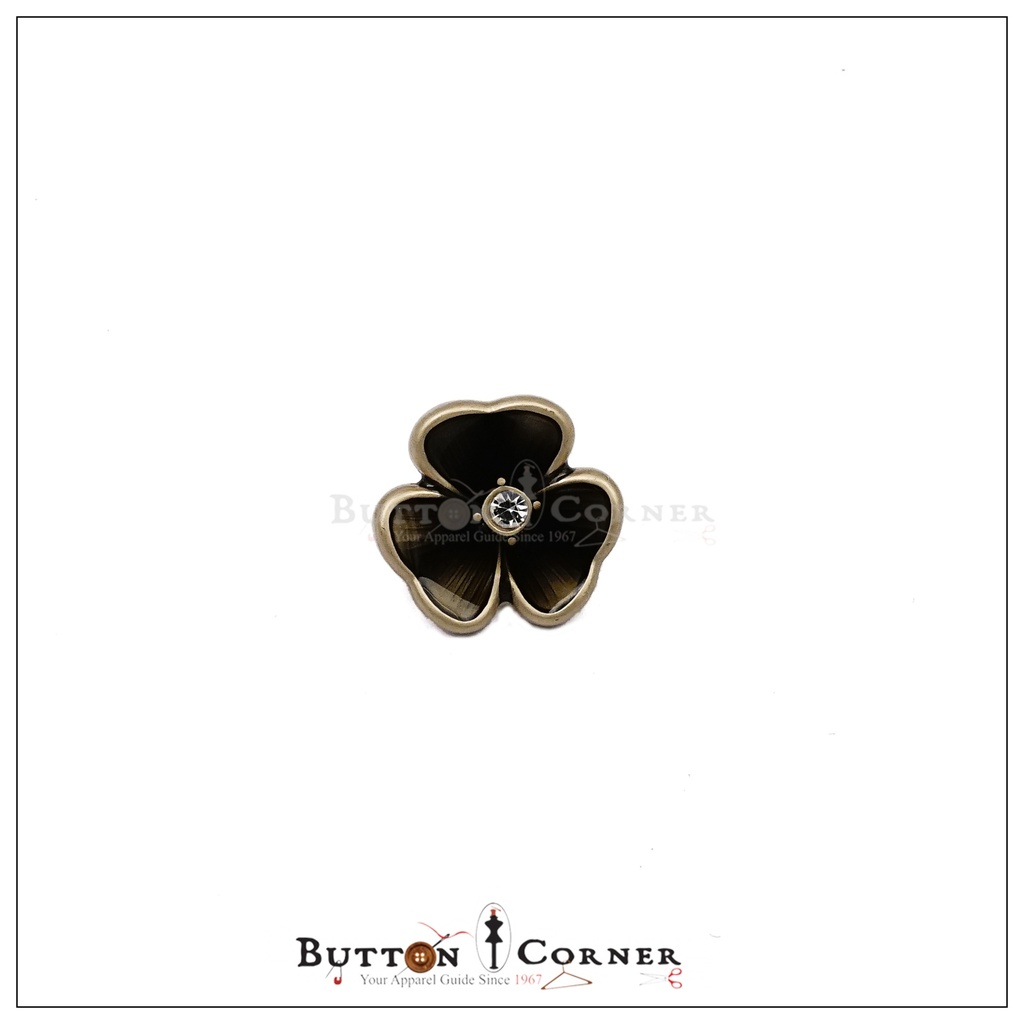 Flower Shape Center Stone Button