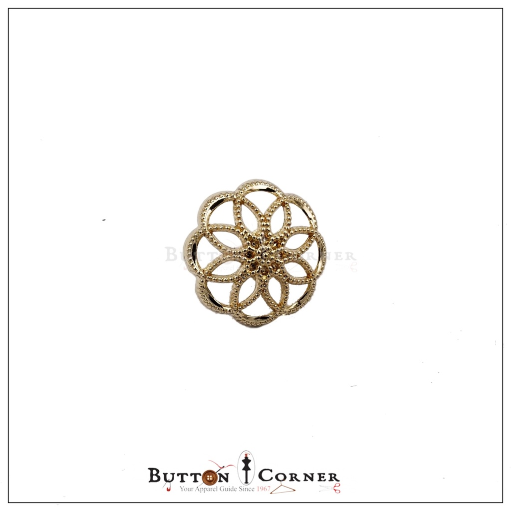 Flower Shape Fancy Metal Button