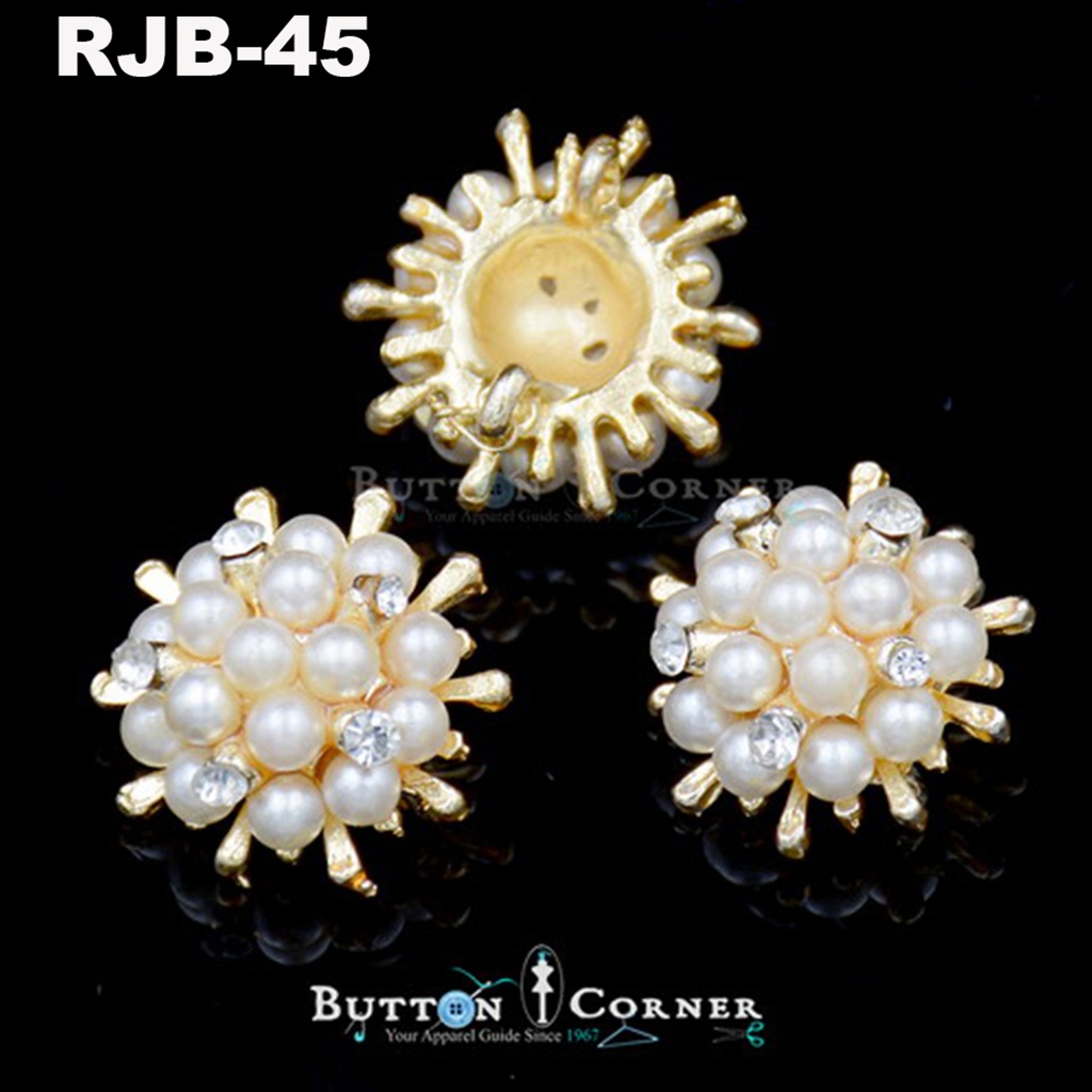 Fancy Metal Stone Button