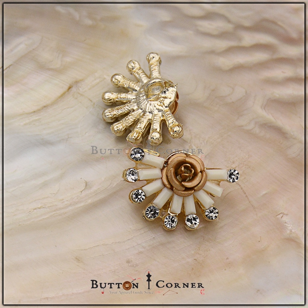 Fancy Hand Fan Shape Button