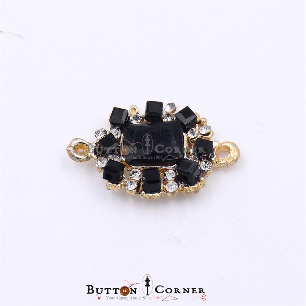 Double Hook Crystals Fancy Button
