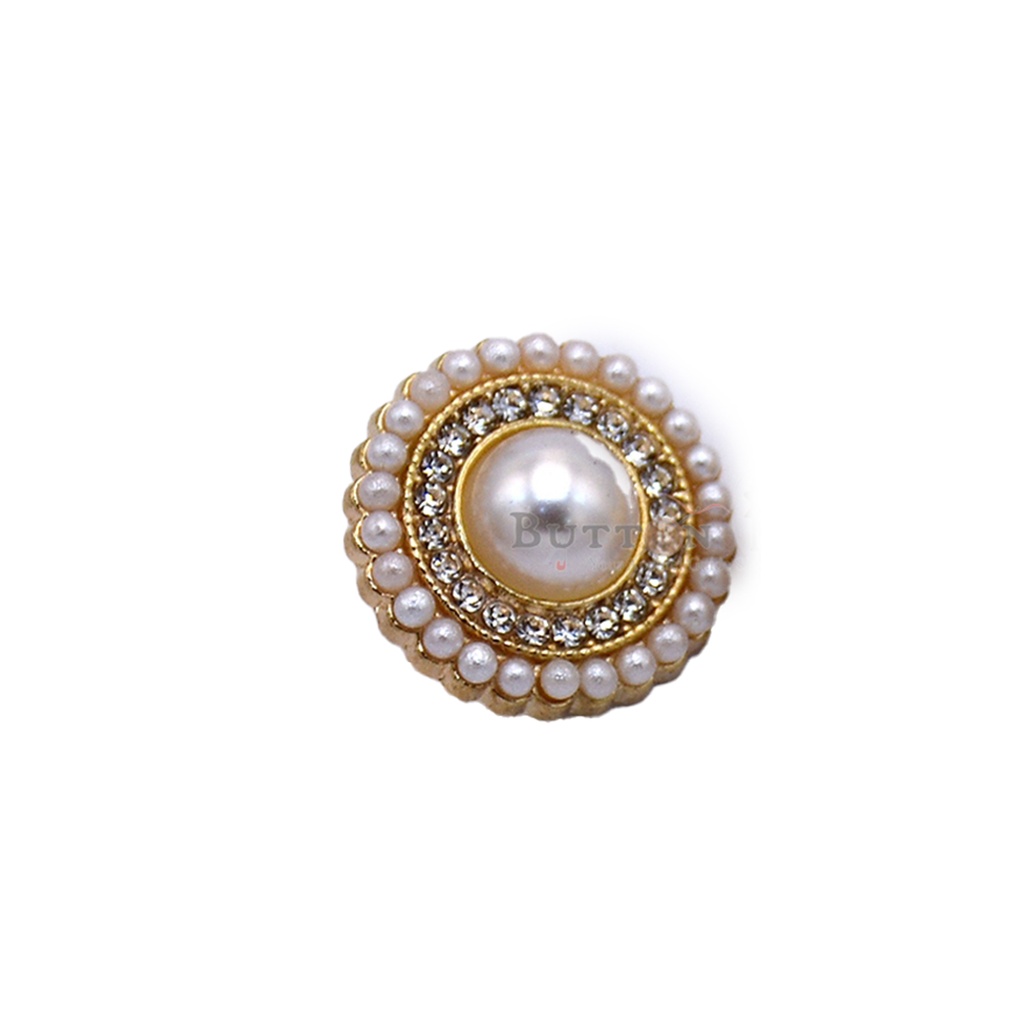 Fancy Button With Pearl & Stone
