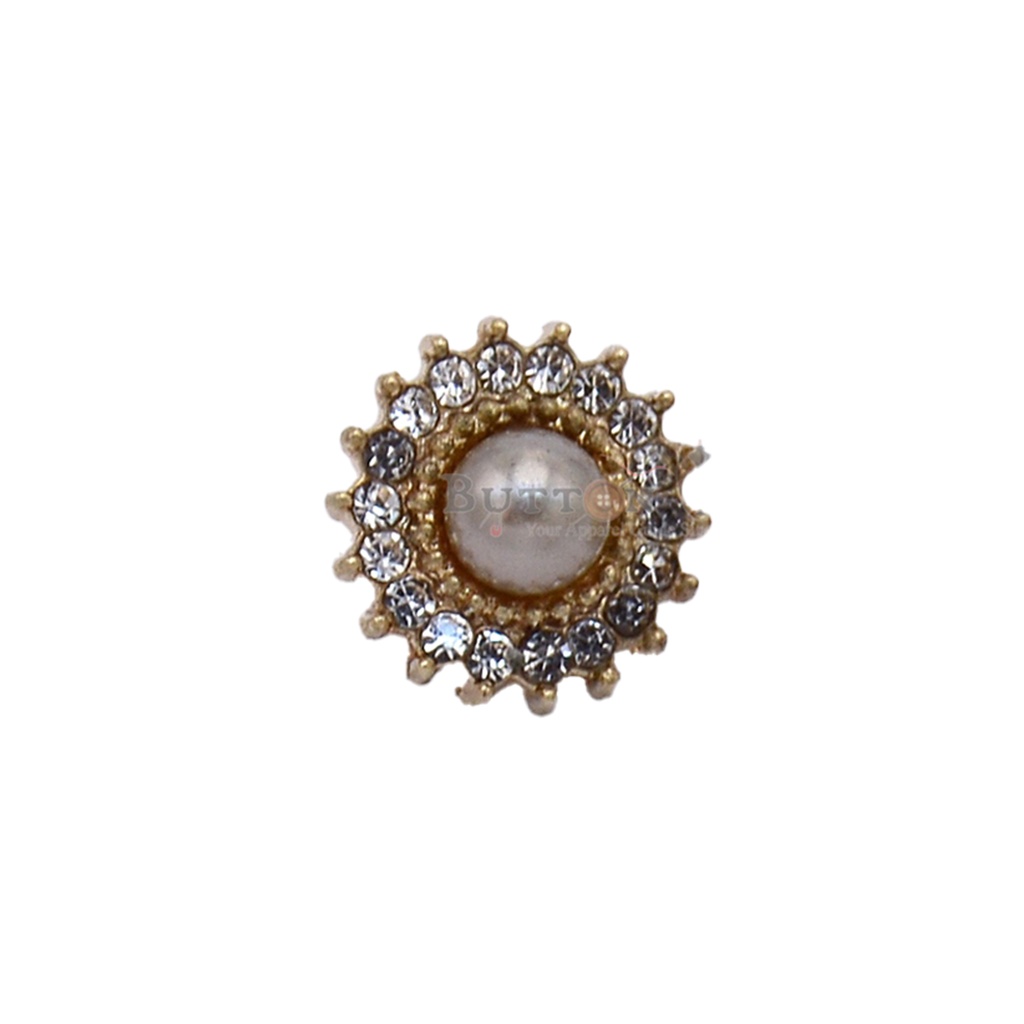 Center Pearl Sun Flower Shape Button