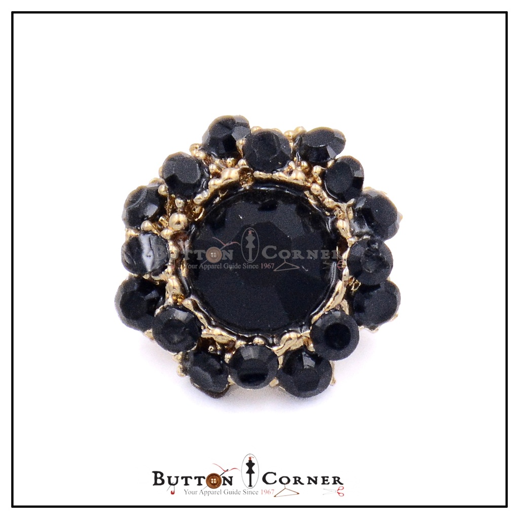 Fancy Flower Shape Crystal Button