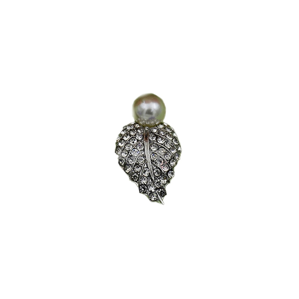 Fancy Leave Button With Pearls