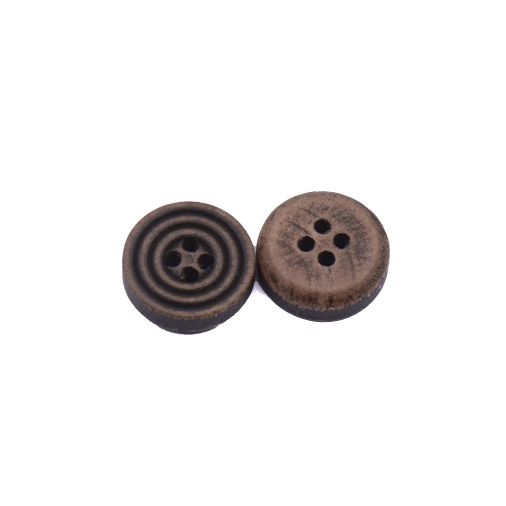 Spiral Engraved Design 4 Hole Wooden Shirt Button