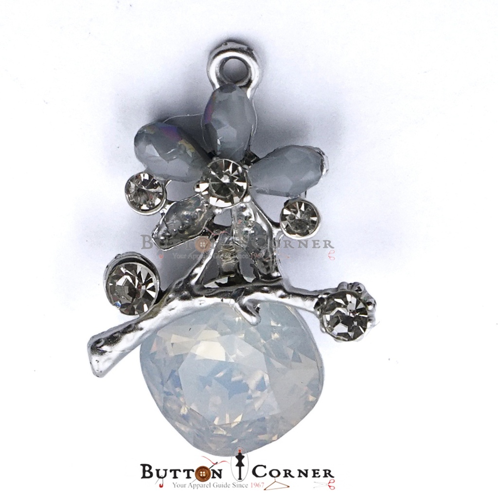 Fancy Metal Flower & Bead Button